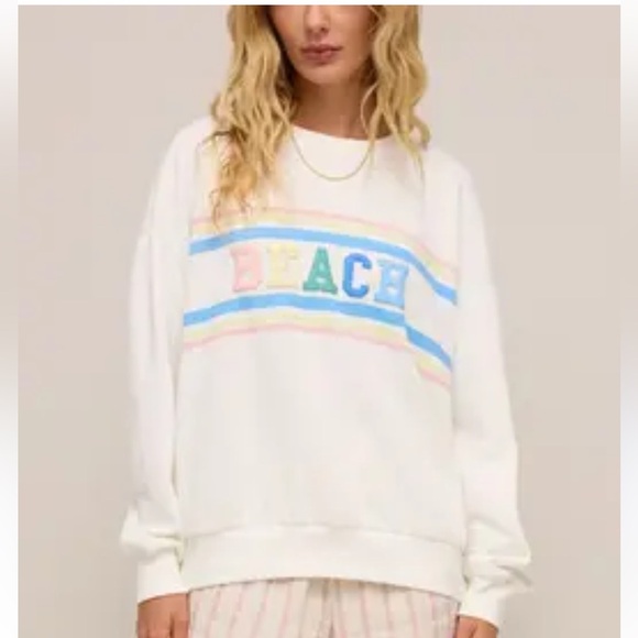 Z SUPPLY coastal oversized beach sweatshirt in bone small NEW - Picture 1 of 5